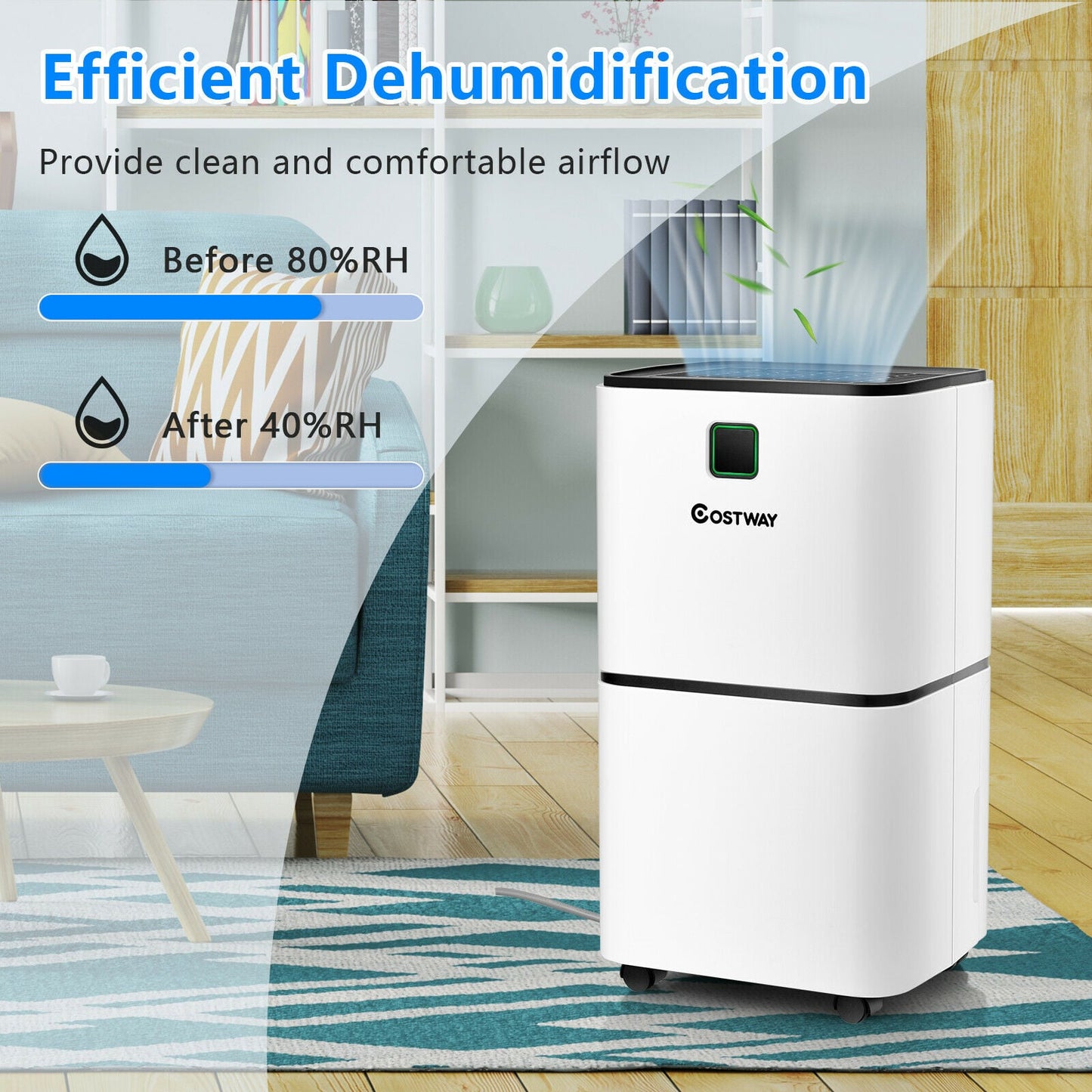 12L Ultra-quiet, Portable, Electric Dehumidifier with 3 Modes
