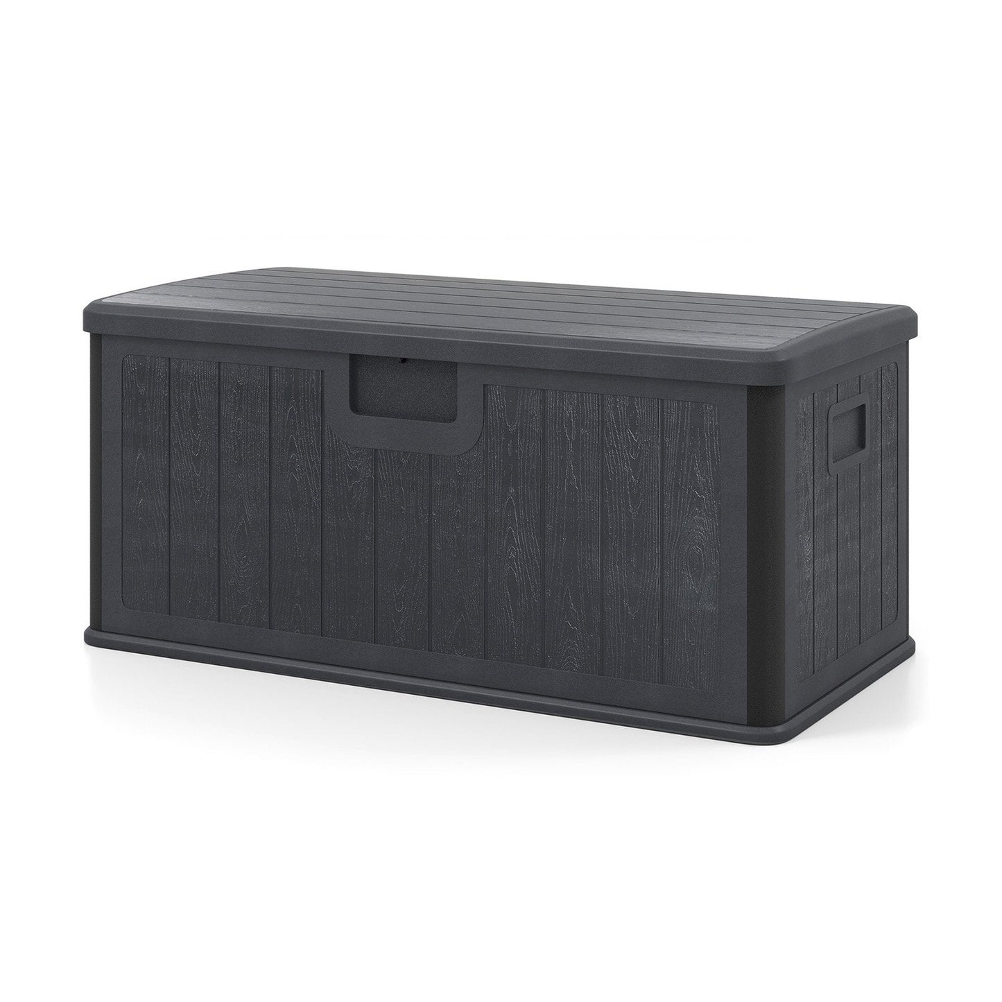 380L Large Waterproof Storage Deck Box for Garden Tools-Grey