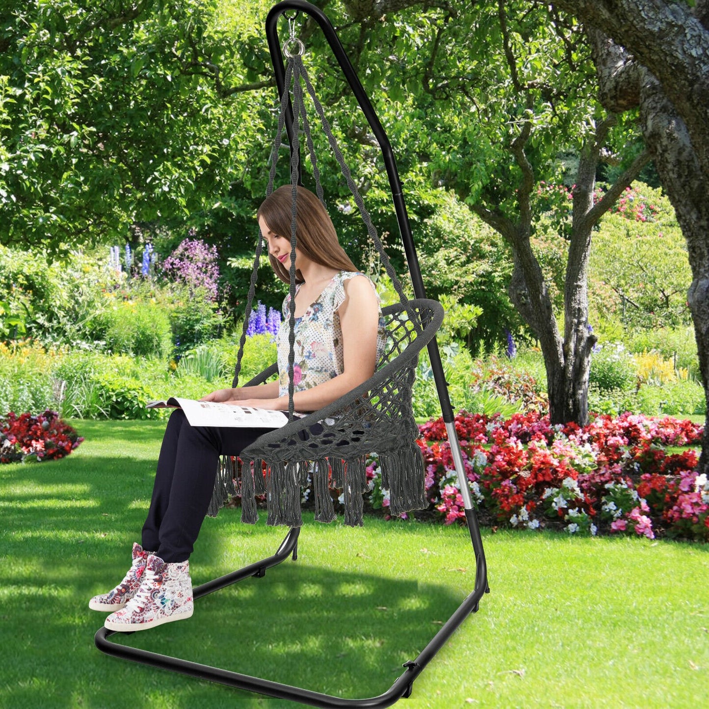 C-stand Adjustable Height Large Hammock Swing Frame