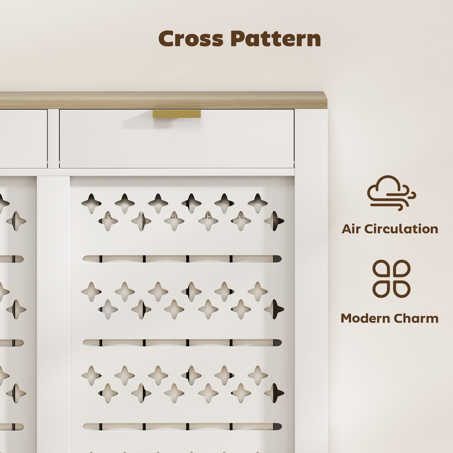 HOMCOM 108 x 19 cm Minimal Radiator Cover, with 2 Drawers - White