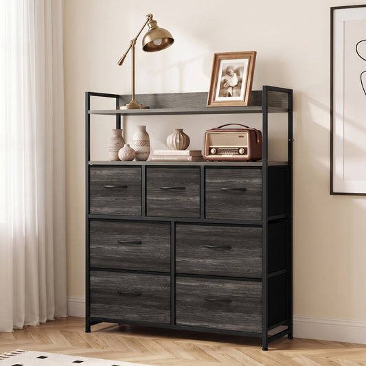 HOMCOM Chest of Drawers in Grey Wood-effect, image 2