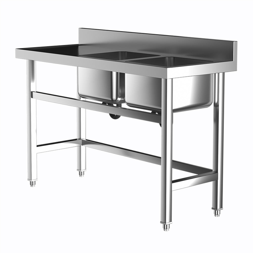 4ft Stainless Steel Kitchen Commercial 3-compartment Sink with Drainboard