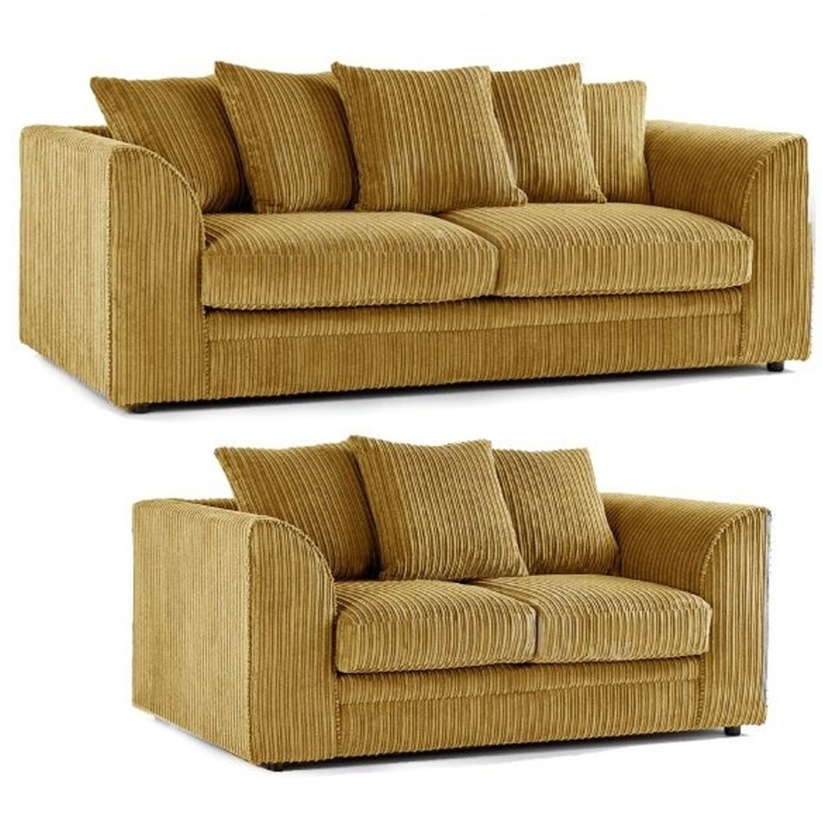 Kolorowa sofa 3-osobowa Oxford Jumbo Cord Scatter back Design - różowa i inne kolory