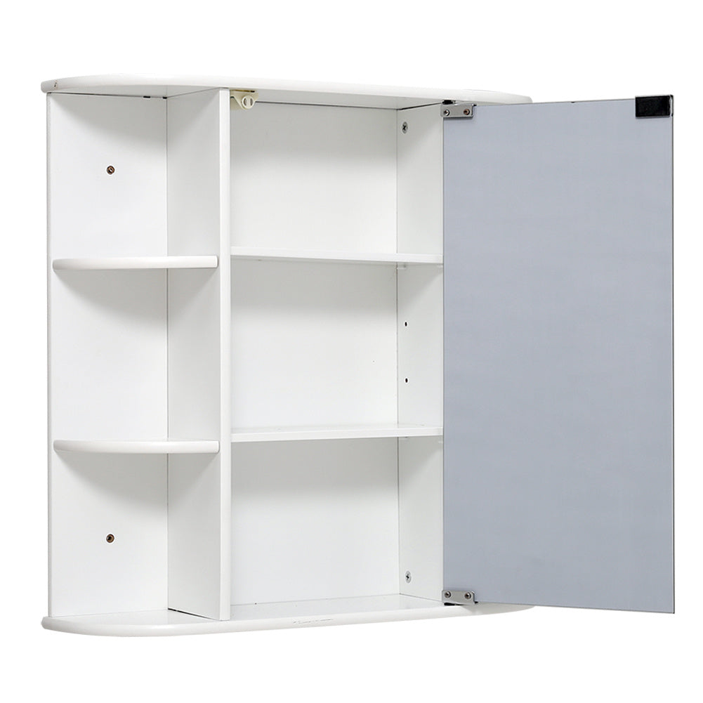 Bathroom Mirror Cabinets Wall Mounted One Door Storage Shelves Furniture White