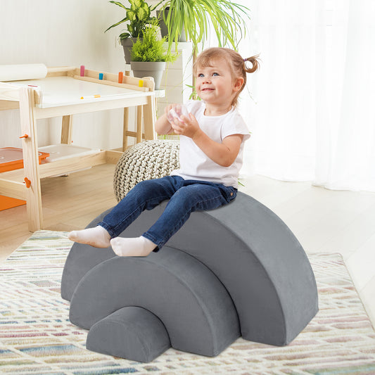 3 Piece Toddlers Climbing Toys with Elastic Filling-Grey
