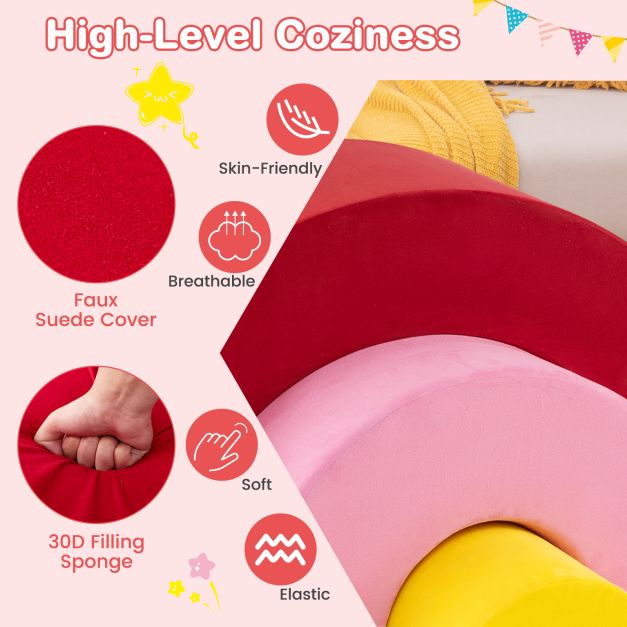 3 Piece Toddlers Climbing Toys with Elastic Filling-Red