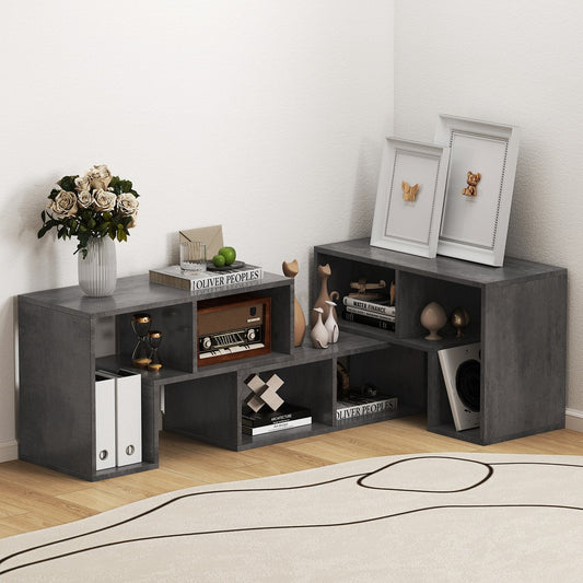 3 Pieces Convertible TV Stand for TVs up to 65 Inches-Grey