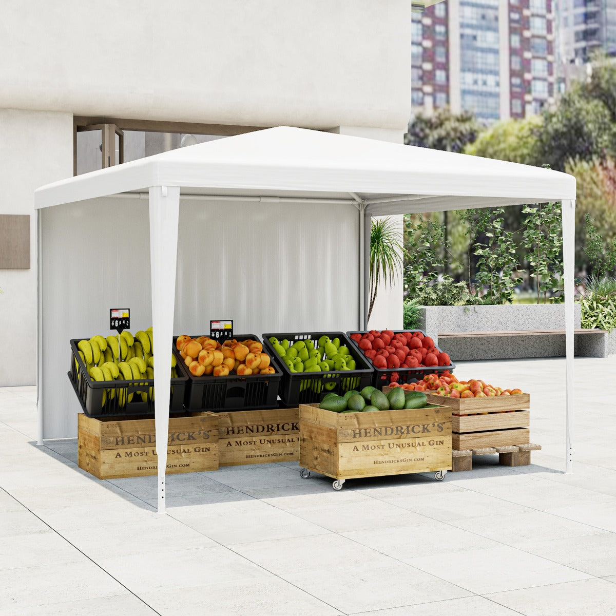 3x3m garden tent with 4 removable side walls & windows ideal for weddings