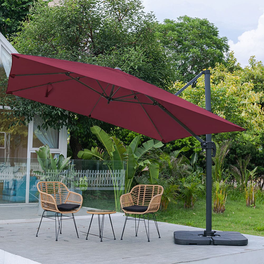 Jasnoszary 3 x 3 m kwadratowy parasol wspornikowy do ogrodu i na patio