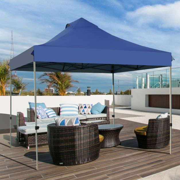 10' x 10' Portable Pop Up Canopy Event Party Tent Adjustable with Roller Bag-Blue