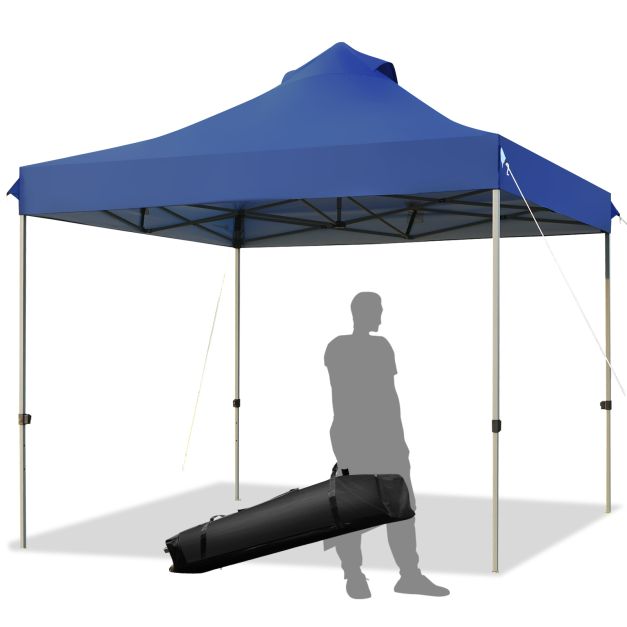 10' x 10' Portable Pop Up Canopy Event Party Tent Adjustable with Roller Bag-Blue