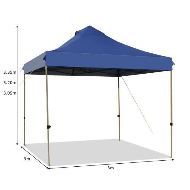 10' x 10' Portable Pop Up Canopy Event Party Tent Adjustable with Roller Bag-Blue