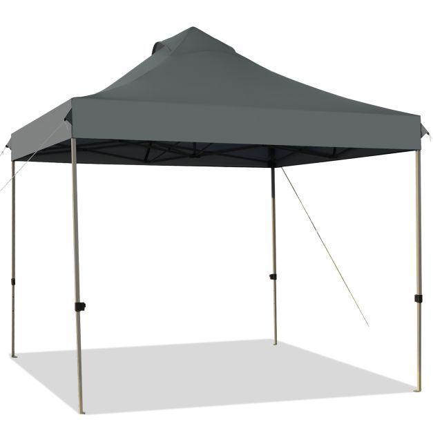 10' x 10' Portable Pop Up Canopy Event Party Tent Adjustable with Roller Bag-Gray