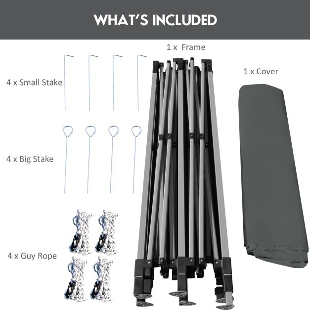 10' x 10' Portable Pop Up Canopy Event Party Tent Adjustable with Roller Bag-Gray