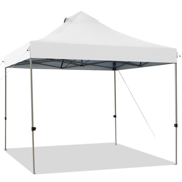 10' x 10' Portable Pop Up Canopy Event Party Tent Adjustable with Roller Bag-White