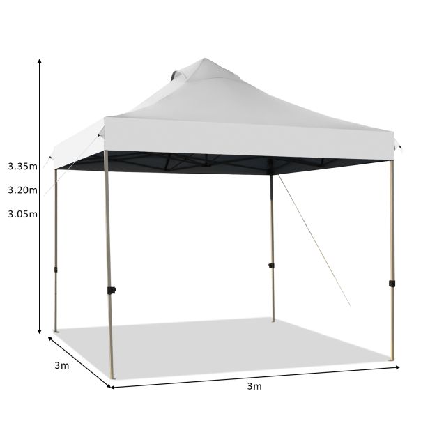 10' x 10' Portable Pop Up Canopy Event Party Tent Adjustable with Roller Bag-White
