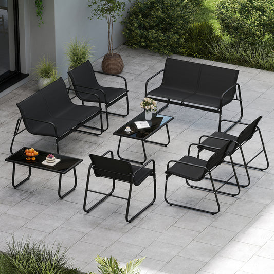 4 Piece Outdoor Furniture Set Patio Metal Conversation Chair Coffee Table