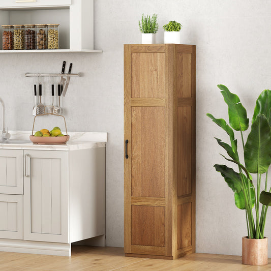 150 cm Tall 4-Tier Freestanding Storage Floor Cabinet-Natural