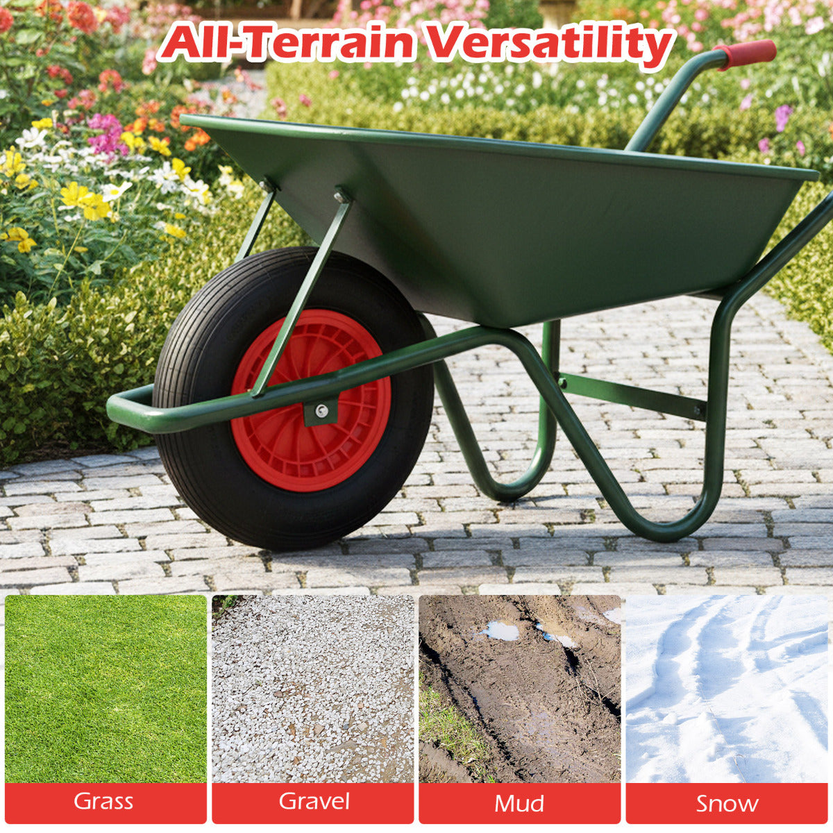 4.80/4.00-8 Wheelbarrow Tire and Wheel Pneumatic Tire-Red