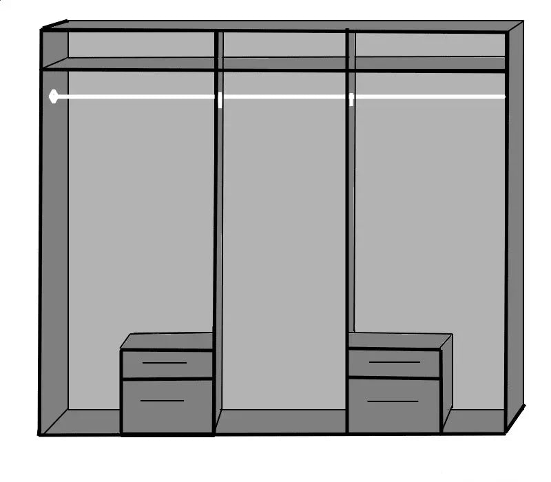 FLOCK 6 Door Wardrobe White 270cm