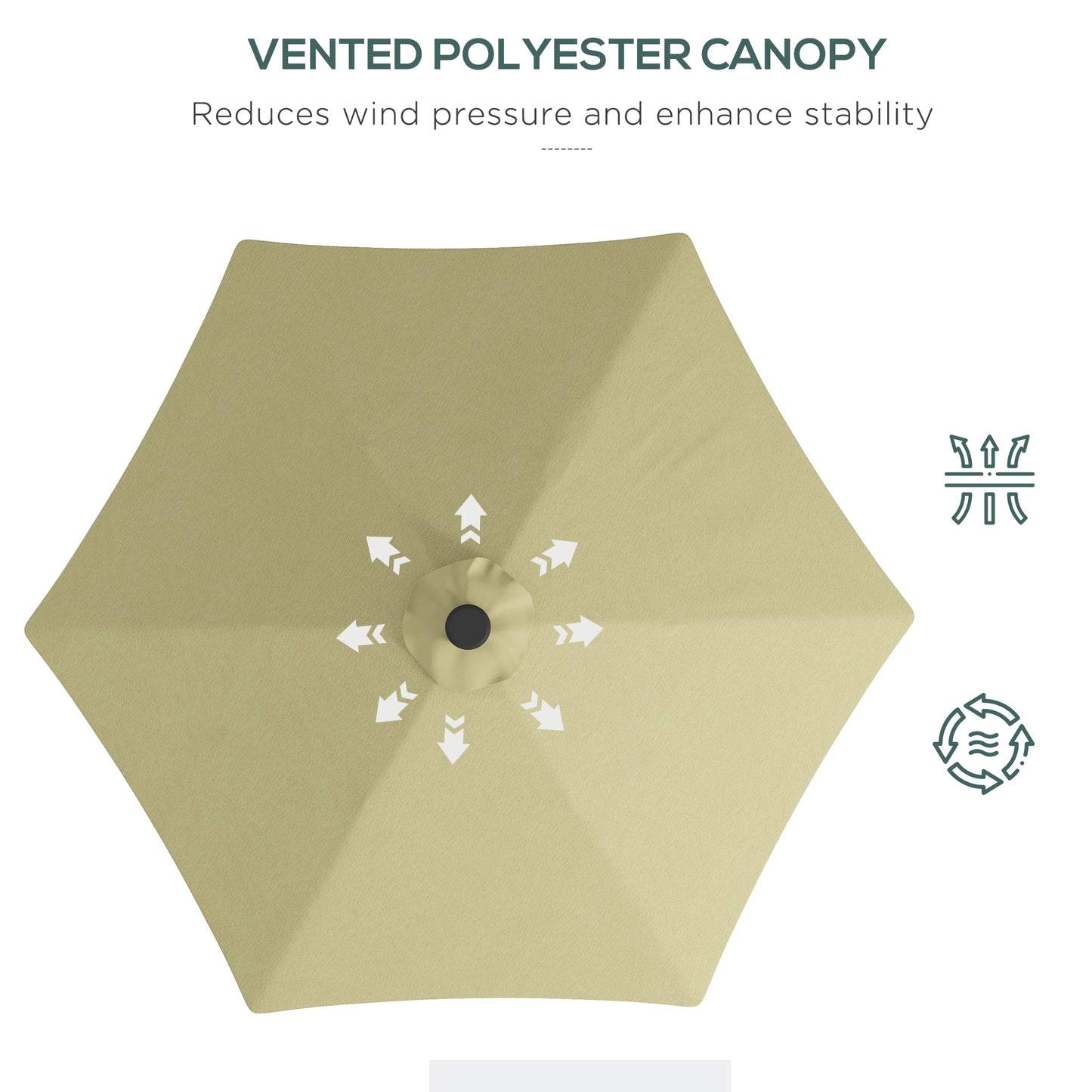 Outsunny 3(m) Solarny LED Cantilever Parasol, Beżowy