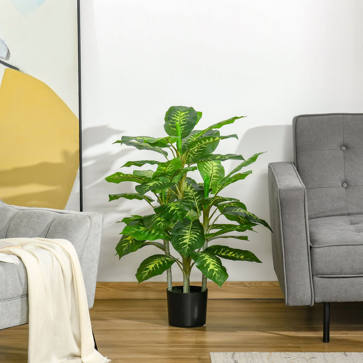 HOMCOM Artificial Evergreen Tree Fake Decorative Plant in Nursery Pot for Indoor Outdoor DŽcor, 95cm