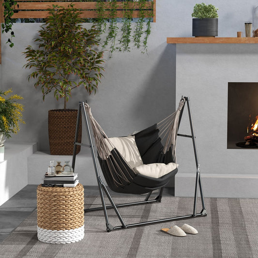 Outsunny Foldable Hammock Stand in Black, image 2