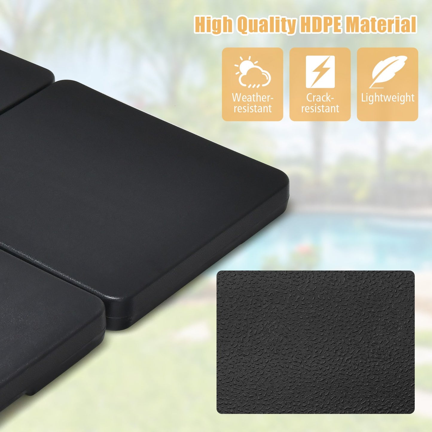 4 Pieces Portable Square Outdoor Umbrella Base with Handle