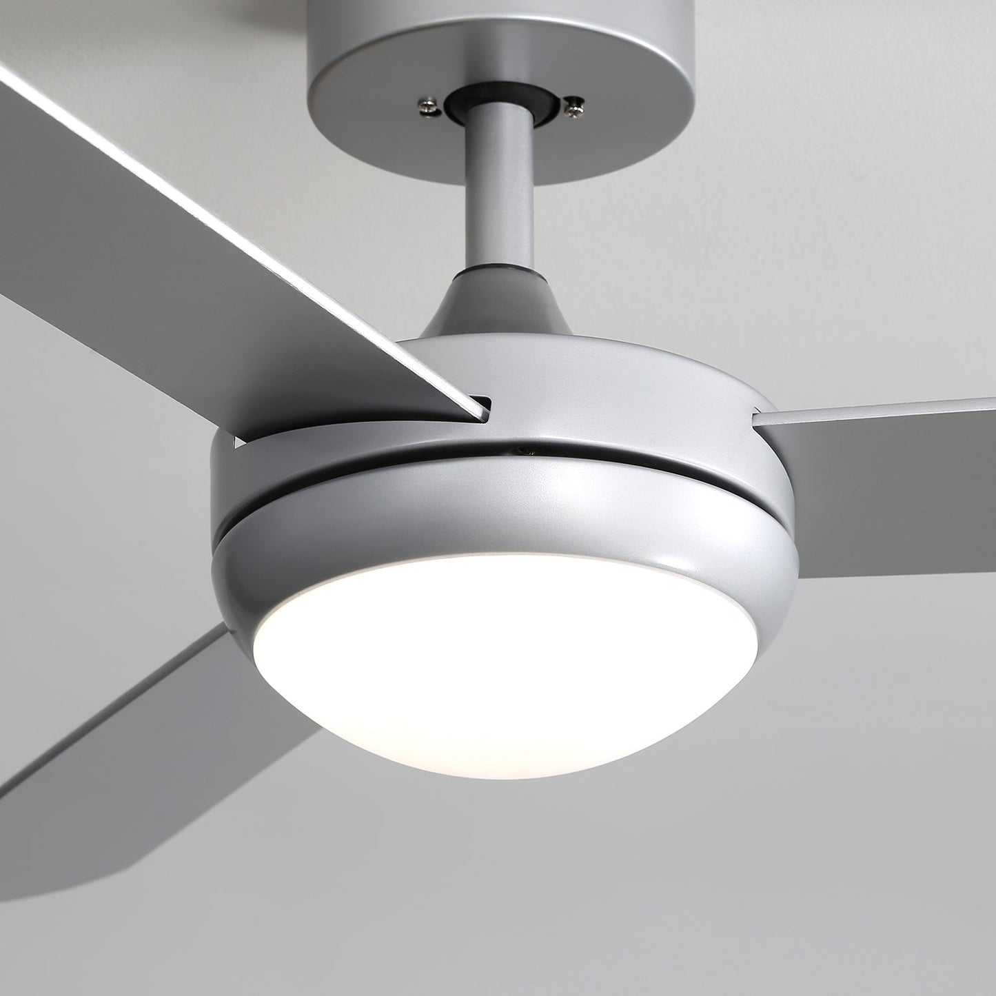 Silver 3 Blade Ceiling Fan with LED Lamp & Remote Control 42Inch