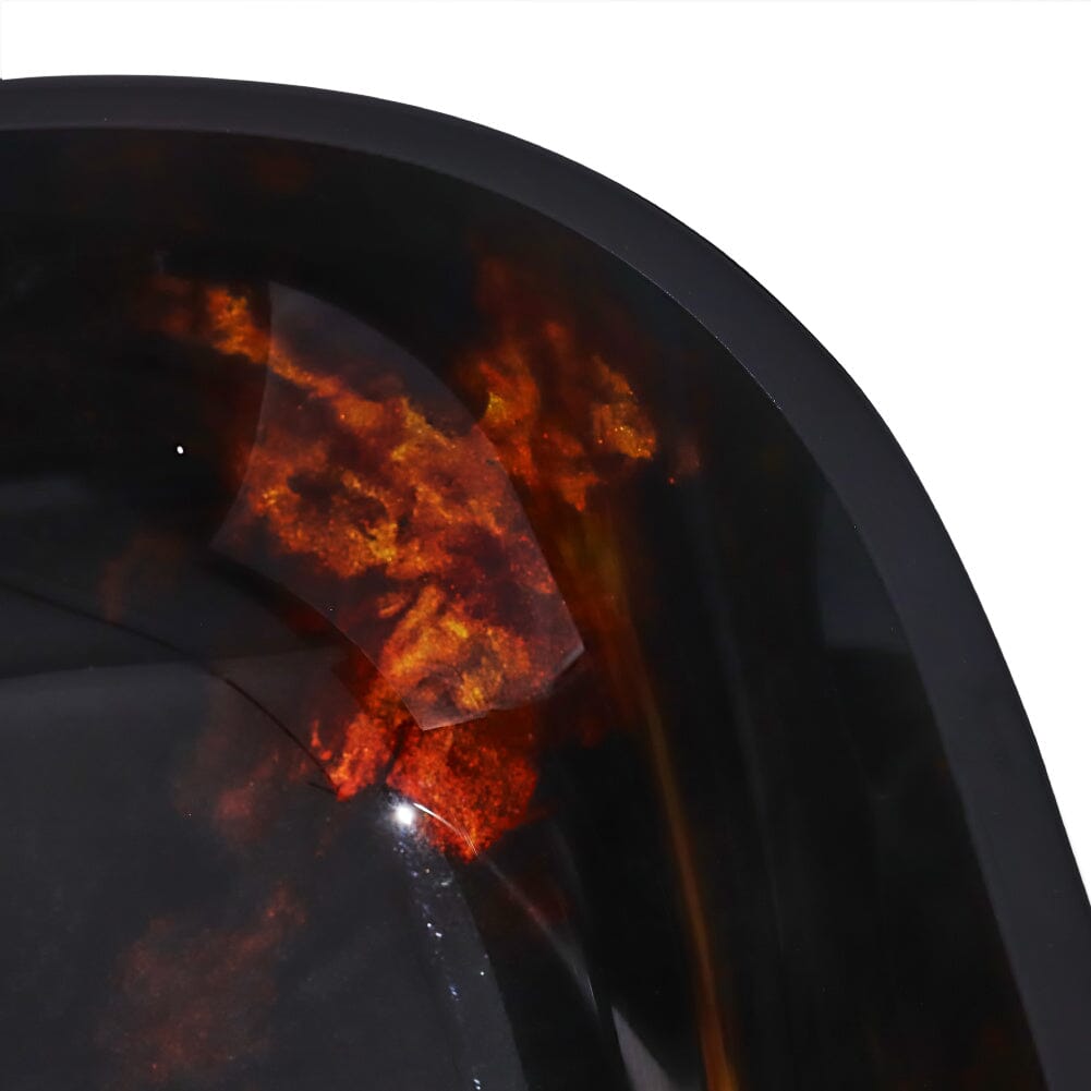 54cm W Oval Bathroom Art Tempered Glass Sink