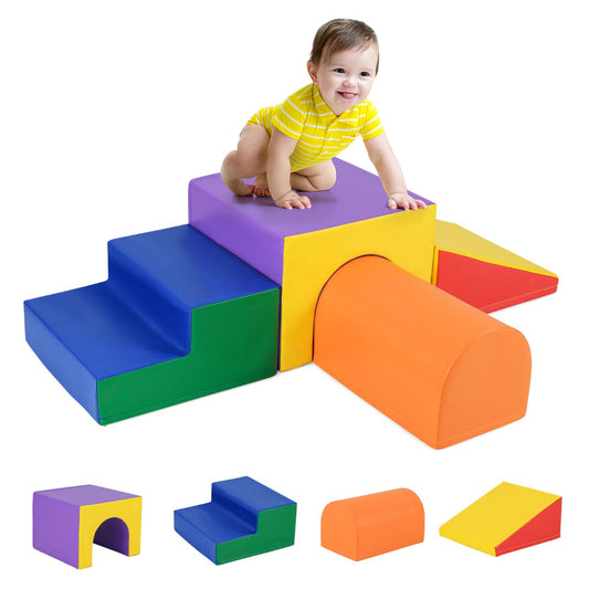 4-Piece Climb and Crawl Foam Block Play Set for Infant Baby-Multicolour