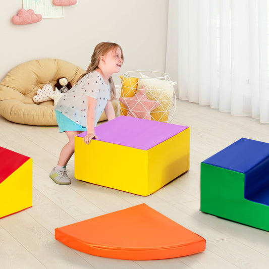 4 Pieces Climb and Crawl Foam Play Set for Toddlers Preschoolers-Pink
