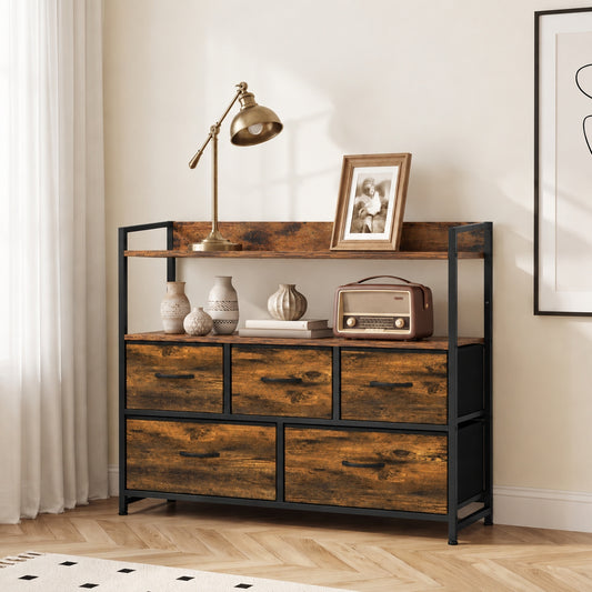 HOMCOM Chest of Drawers in Rustic Brown, image 2