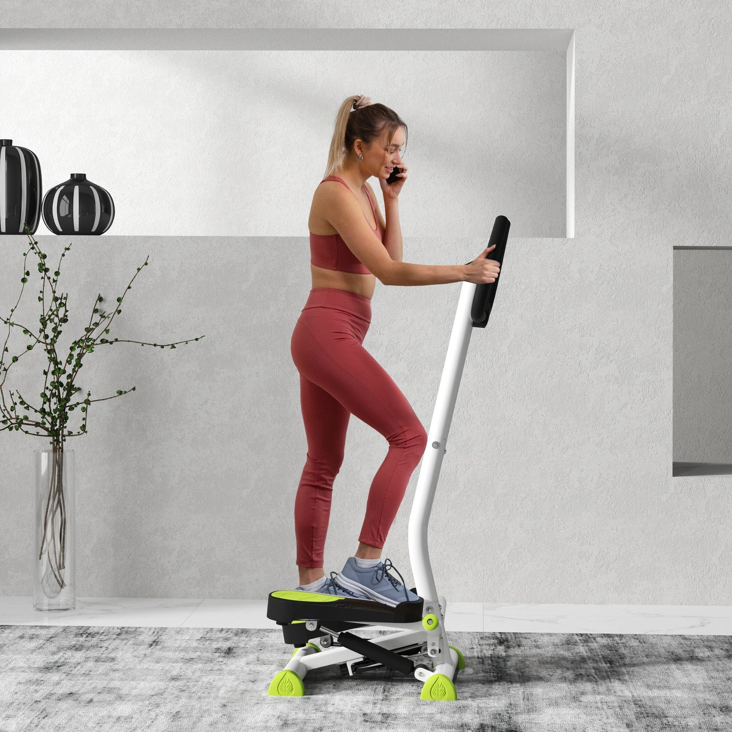 HOMCOM Twister Stepper, Stepper z regulowanym oporem, ekran LCD - biały