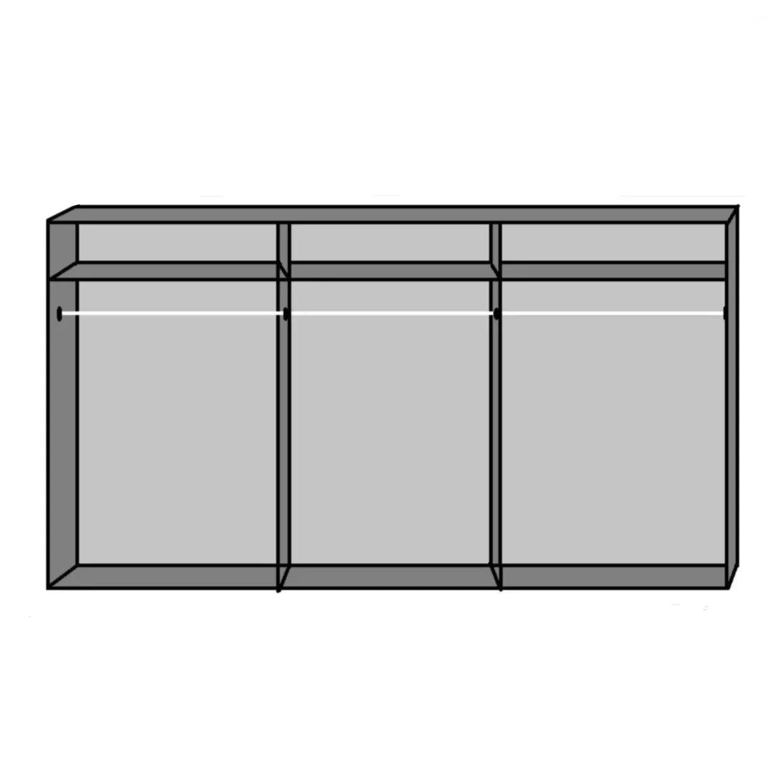 Sliding Wardrobe LANDSCAPE 4 Door Mirrored Wardrobe White 300cm