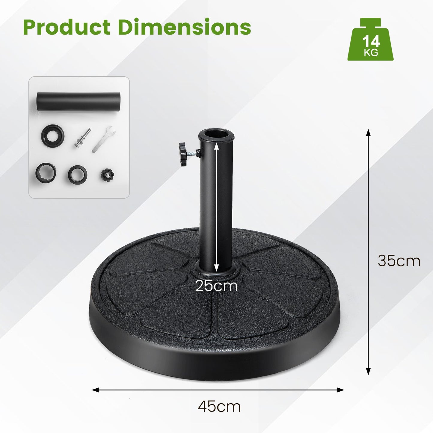 54CM Round Heavy-Duty Patio Umbrella Holder