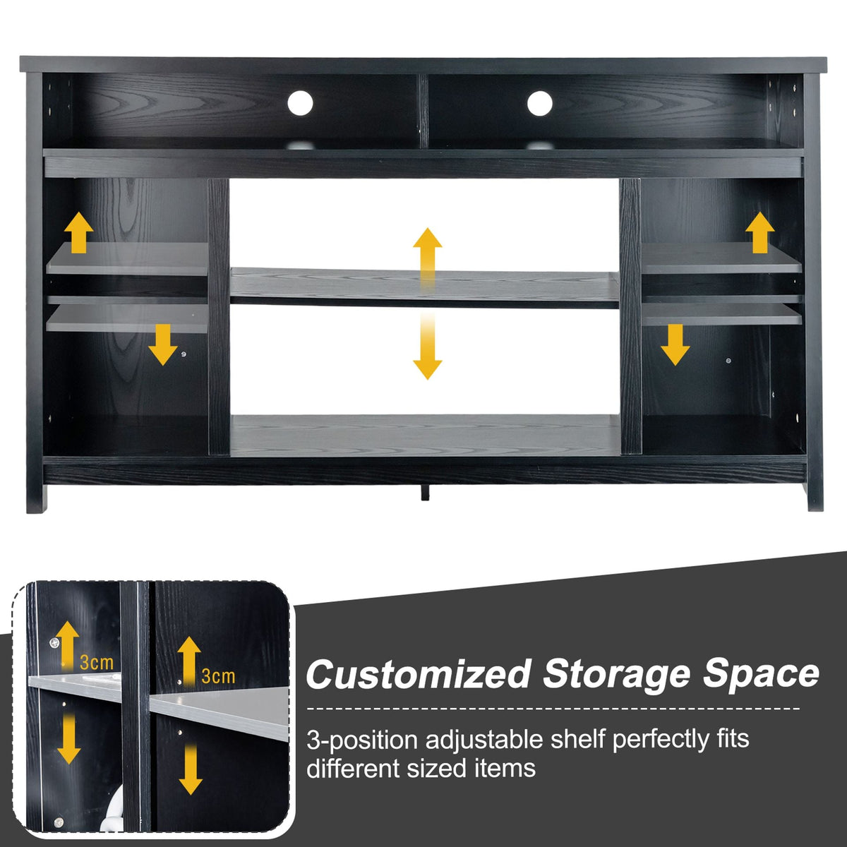 58 Inch TV Stand and Electric Fireplace Bundle with Remote Control