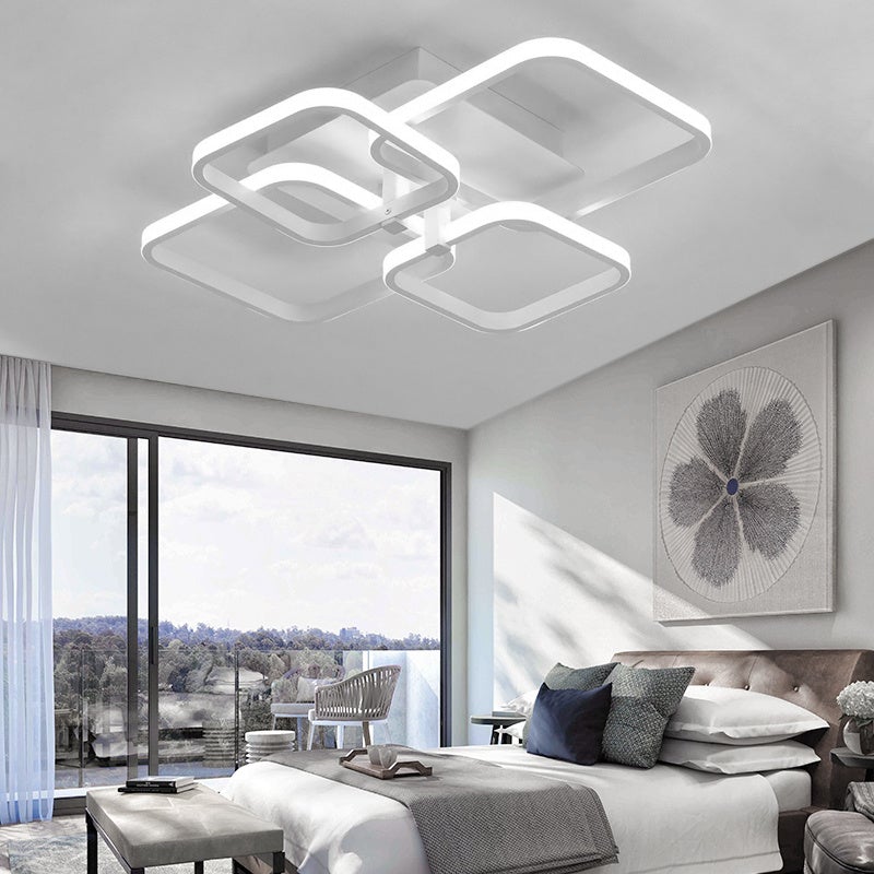New LED Ceiling Light Fixture with Square Lampshades