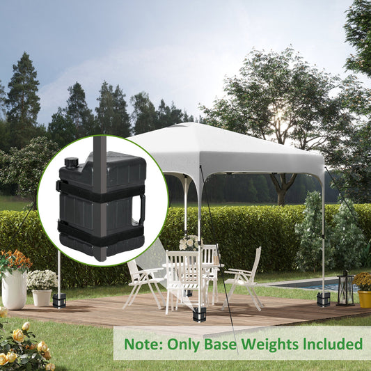 مجموعة أوزان Outsunny HDPE Gazebo مكونة من 4 أوزان مملوءة بالماء أو الرمل لأرجل الجازيبو، مع مقابض مدمجة وأشرطة آمنة