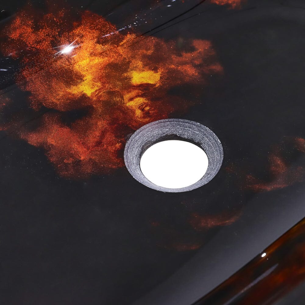 54cm W Oval Bathroom Art Tempered Glass Sink