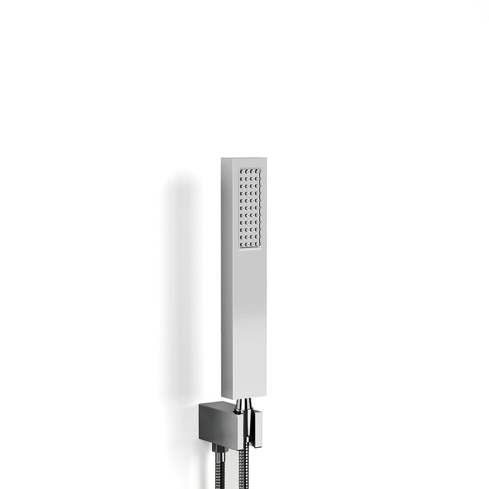 Sliver/Black Chrome Plated Square Concealed Showerhead and Handshower Mixer Set
