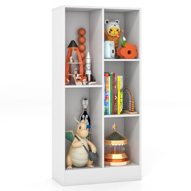 5-Cube Freestanding Storage Bookshelf with 2 Anti-Tipping Kits-White