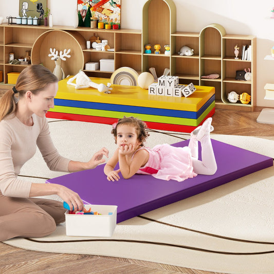 5 Pieces Kids Rest Mats Sponge Children Floor Mats 5cm Thick -Rainbow