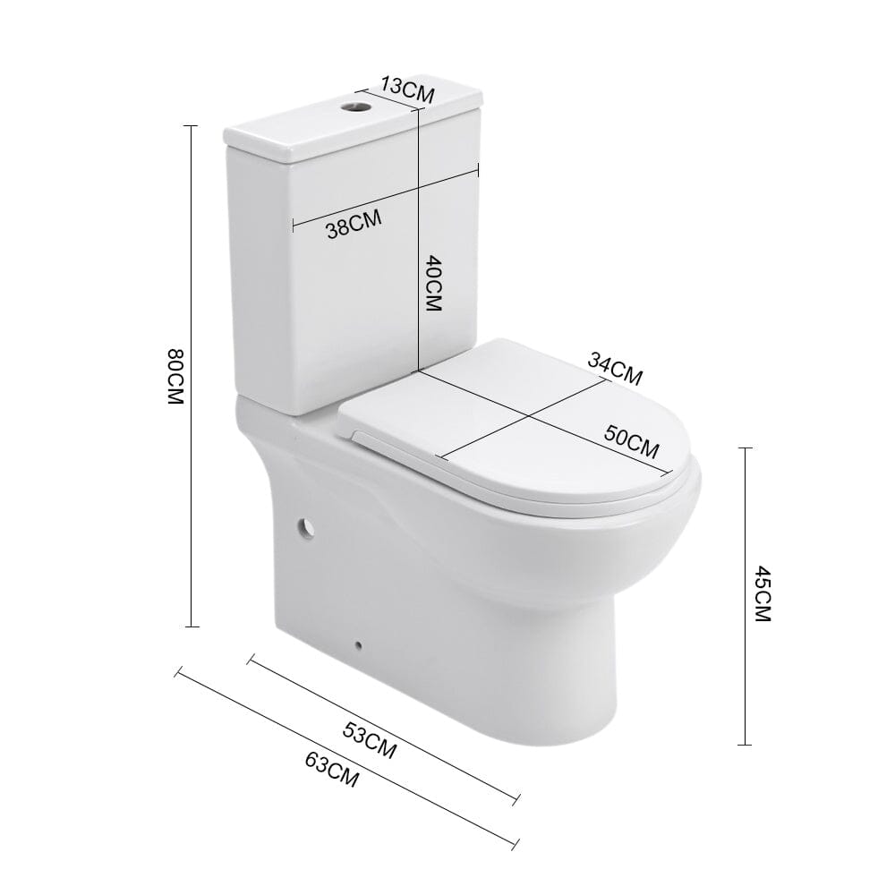63cm D Comfortable 2-Piece Elongated Toilet with Dual Flush