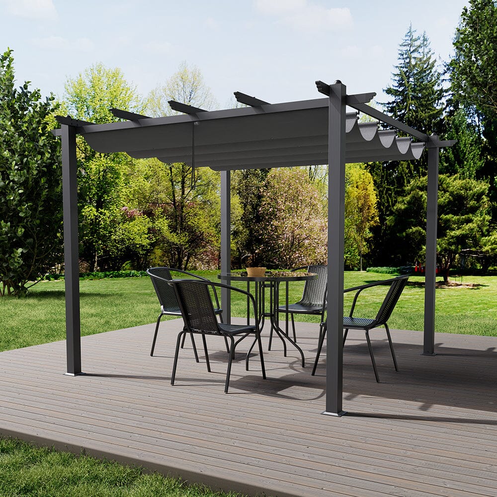 Elegant Aluminum Patio Pergola with Sun-Shade Canopy