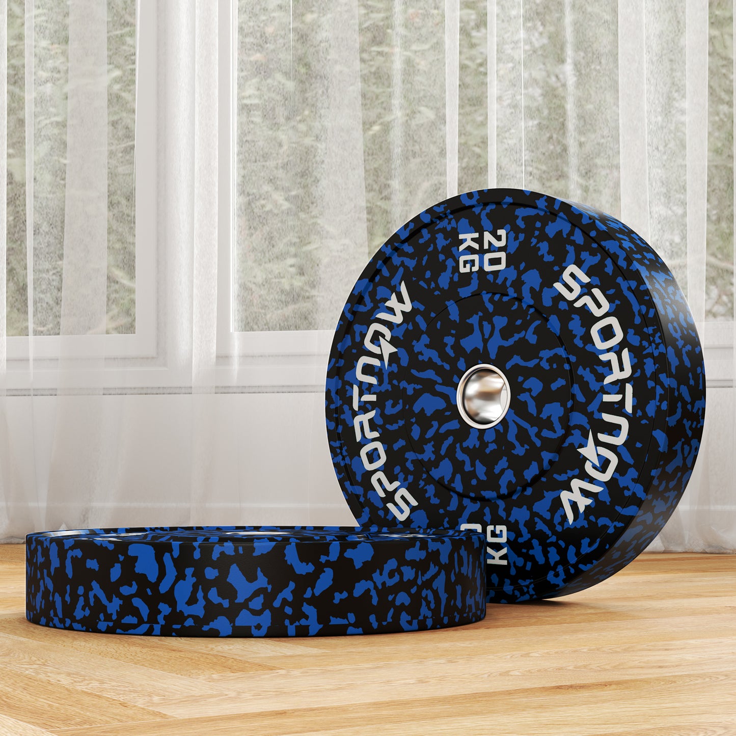 Zestaw talerzy olimpijskich SPORTNOW, solidne gumowe talerze bumperowe, dyski z otworami 2"/5cm, do podnoszenia ciężarów w domowej siłowni, trening siłowy, 2 x 20 kg