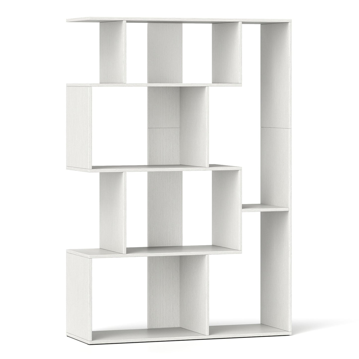 6-Cube Open-back Geometric Bookshelf with Anti-tip Kits-White
