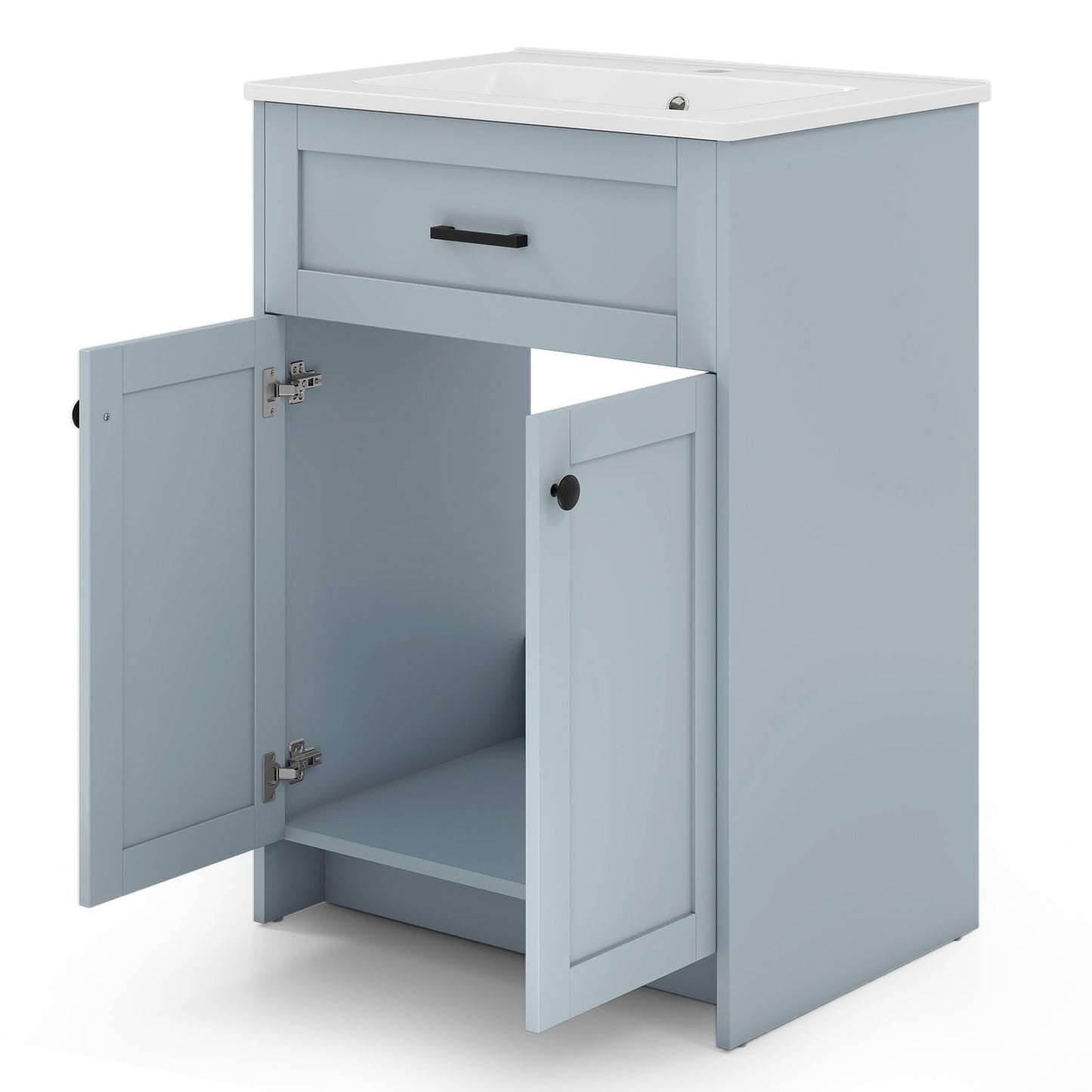 600mm Bathroom Vanity with Sink Bathroom Floor Vanity Cabinet-Grey