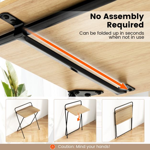 Biurko komputerowe składane 60CM z uchwytem na tablet - naturalne