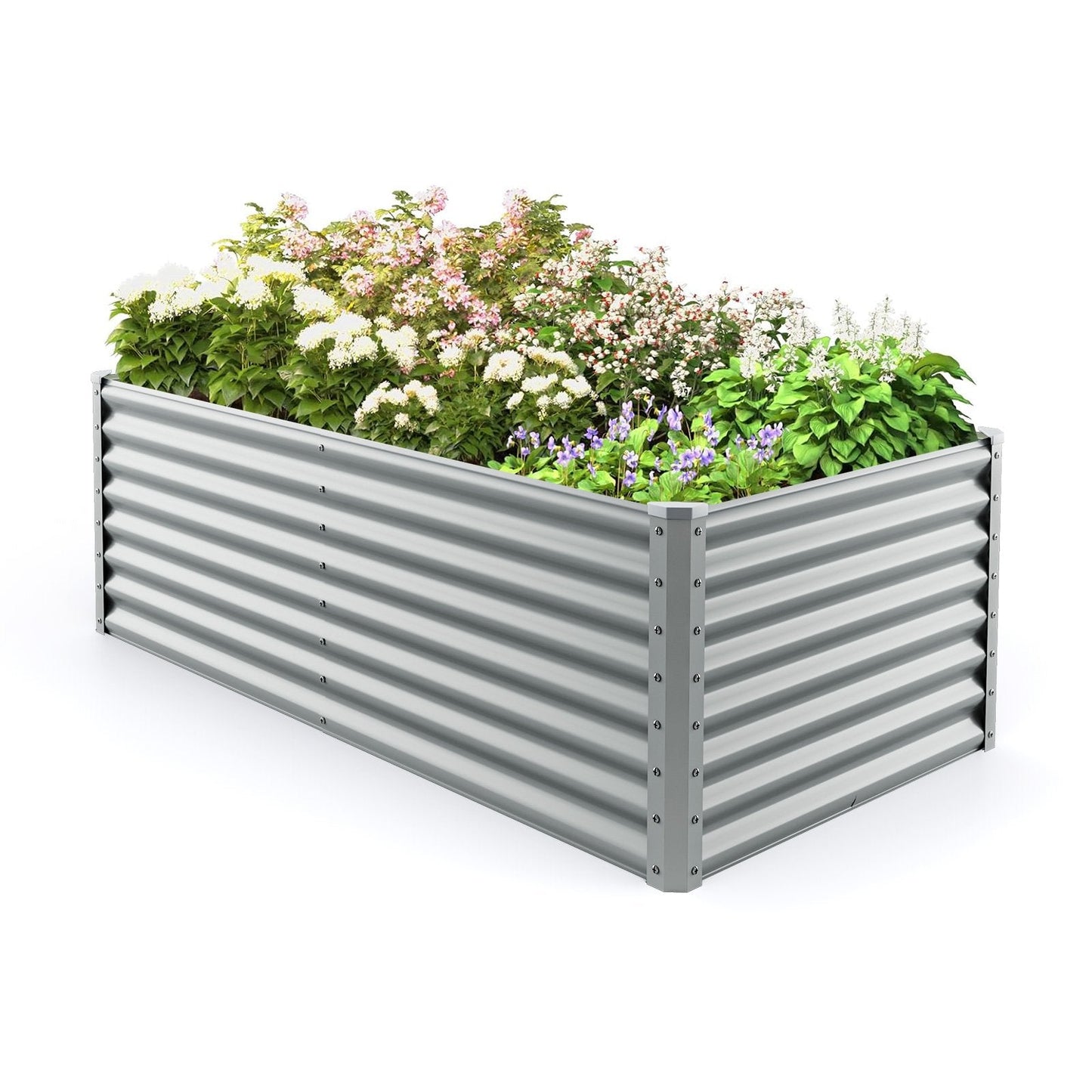 60 cm Raised Garden Bed Elevated Garden Planter with Open Bottom Design-Grey